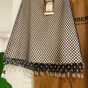 Authentic RUNWAY PIECE Burberry Gloria Crystal-Embellished Fishnet Mini Skirt